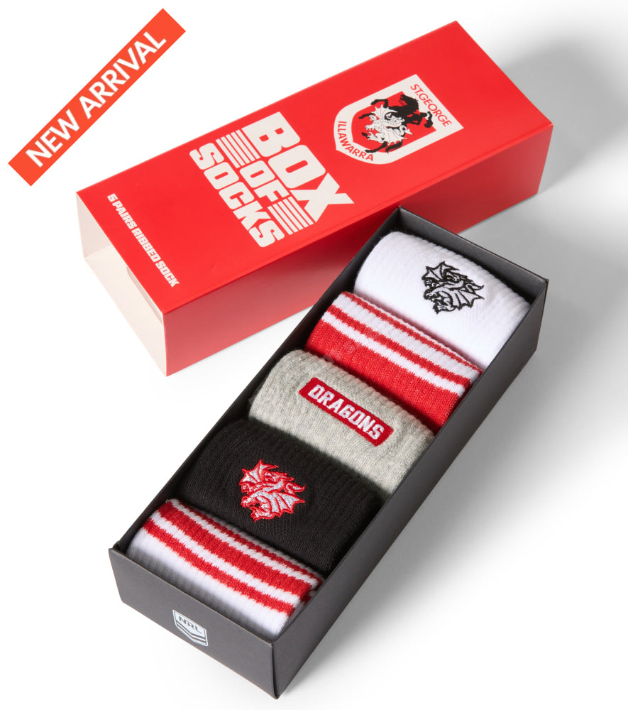 ST. GEORGE DRAGONS NRL EVERYDAY BOX OF SOCKS NRL Everyday Socks