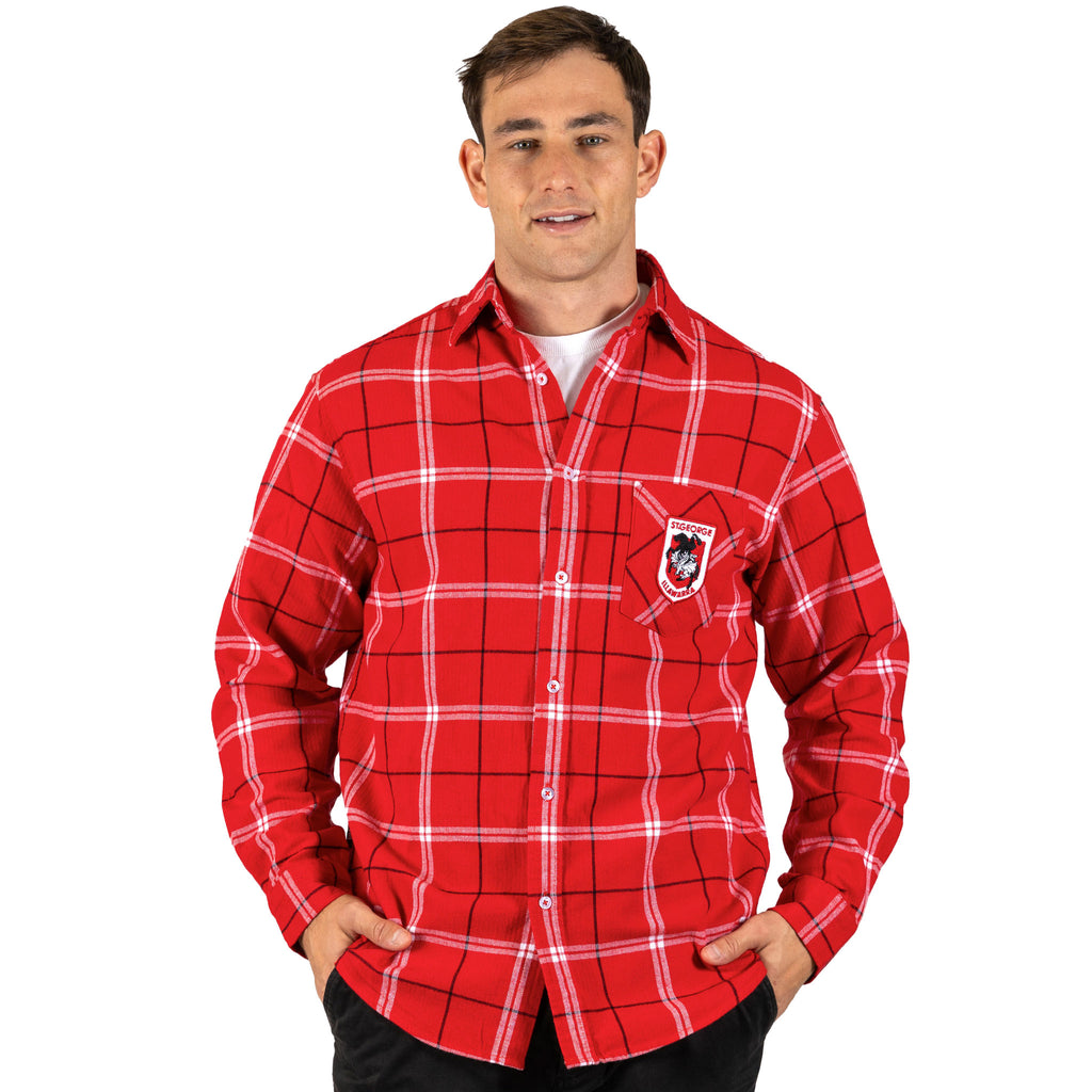 St George Dragons Nrl ’Mustang’ Flannel Shirt Model Front