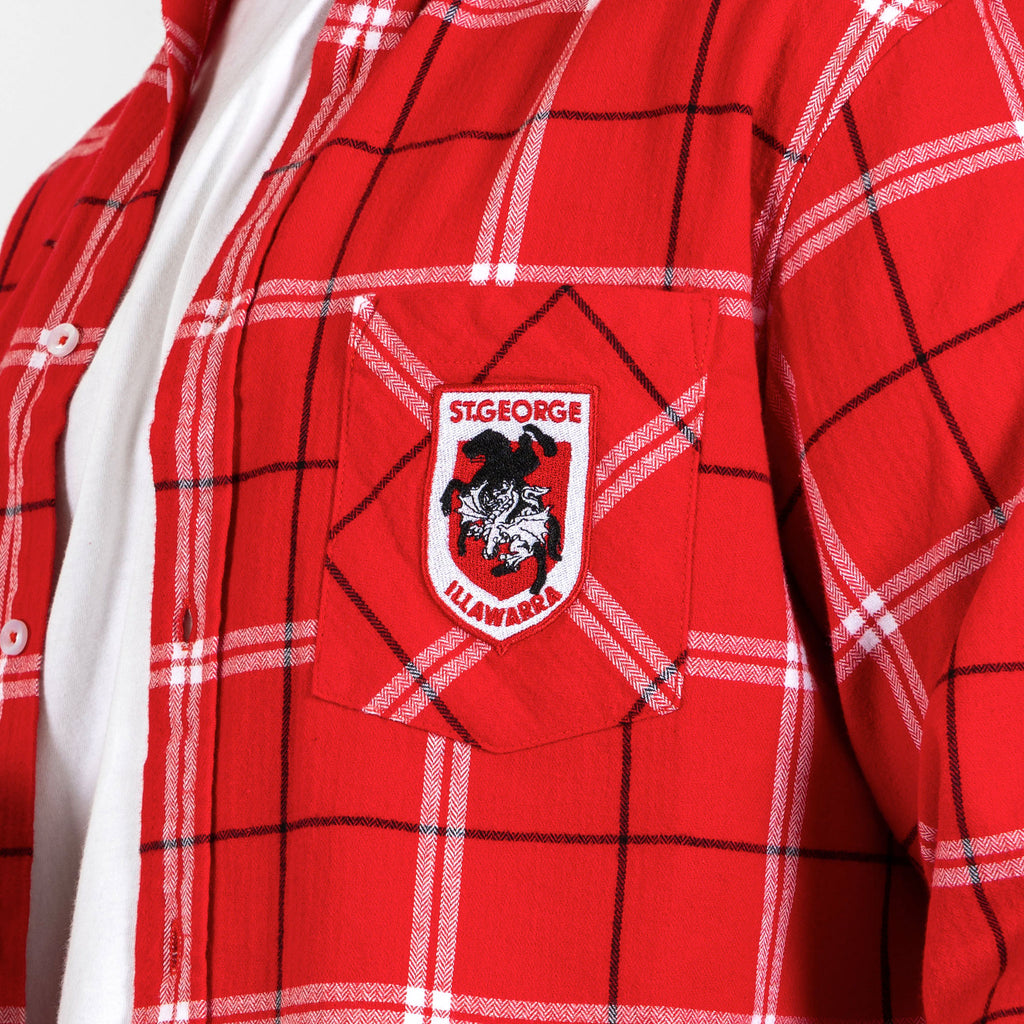 St George Dragons Nrl ’Mustang’ Flannel Shirt Pocket Logo