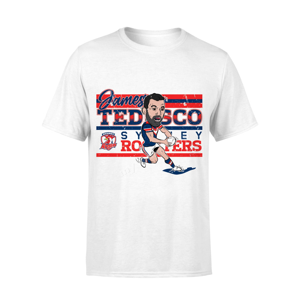 Sydney Roosters James Tedesco Nrl Caricature Tee Caricature Tee