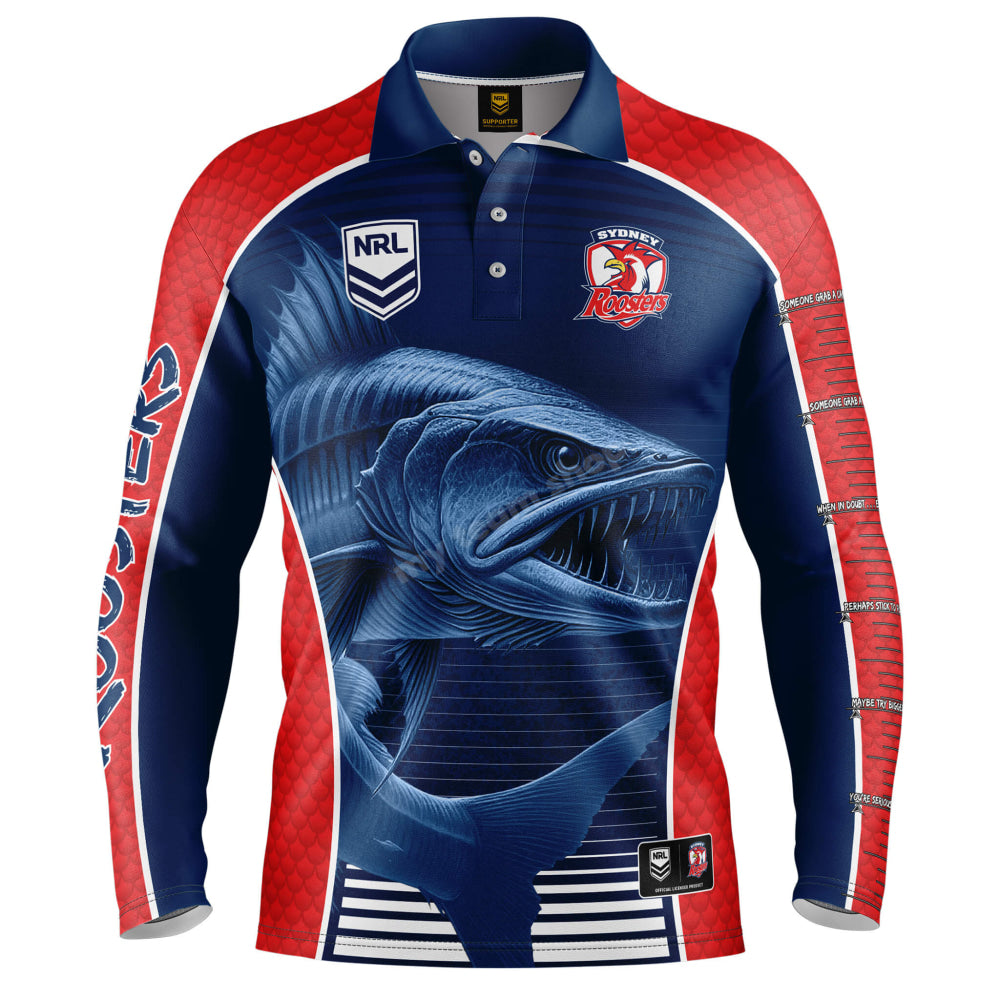 Sydney Roosters Nrl ’Barracuda’ Fishing Shirt Fishing Shirt