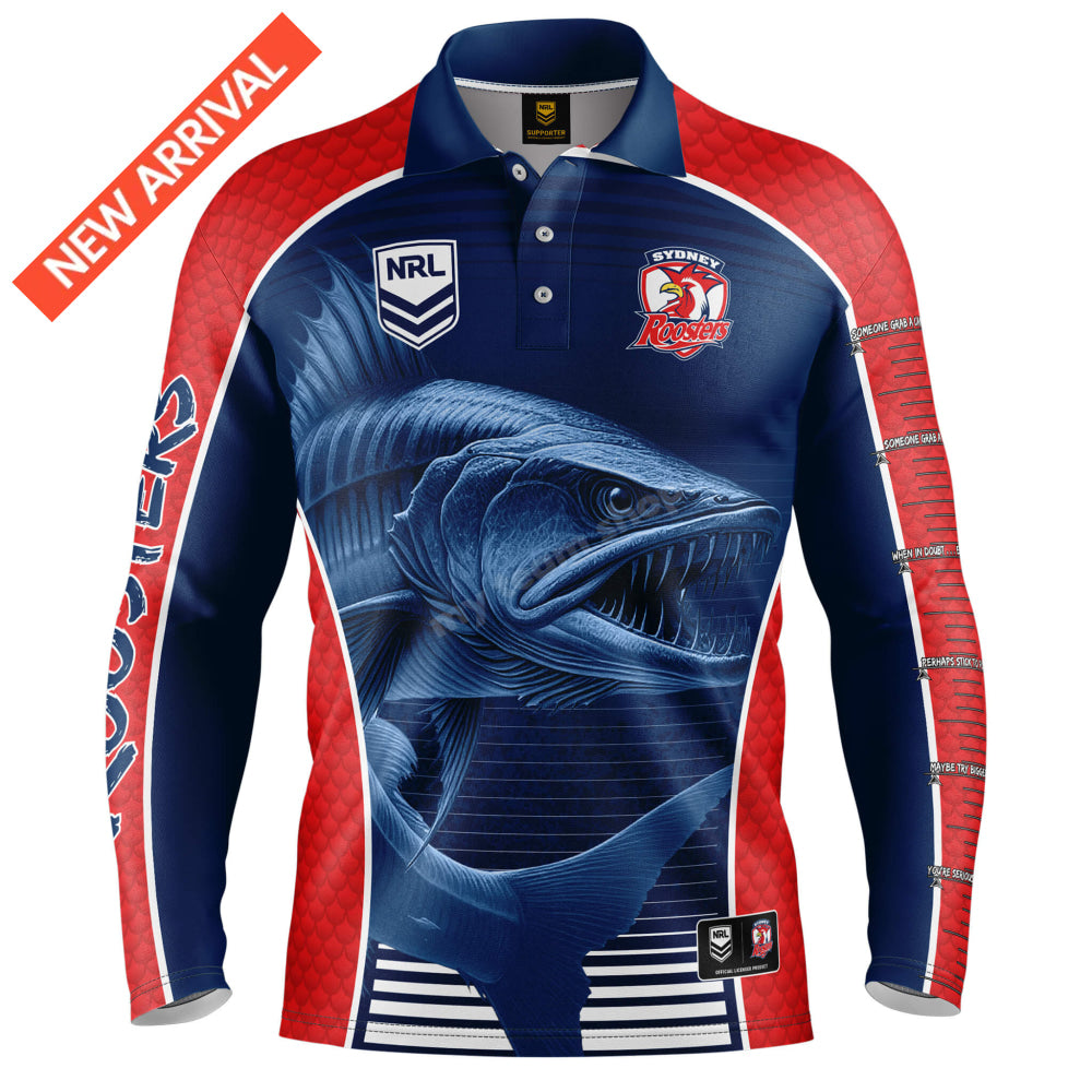 Sydney Roosters Nrl ’Barracuda’ Fishing Shirt Fishing Shirt