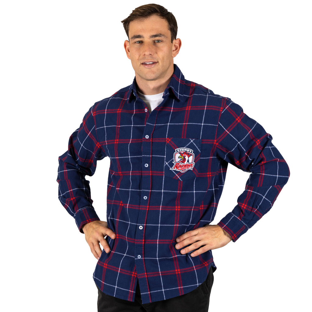 Sydney Roosters Nrl ’Mustang’ Flannel Shirt Model Front