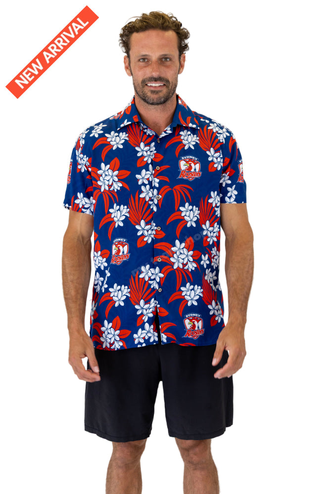 SYDNEY ROOSTERS NRL ’’REEF’’ HAWAIIAN SHIRT NRL Hawaiian Shirt
