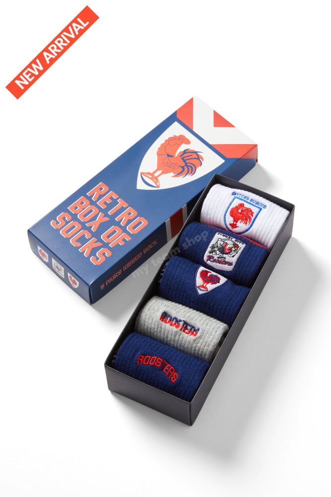 Sydney Roosters Nrl Retro Box Of Socks Retro Socks