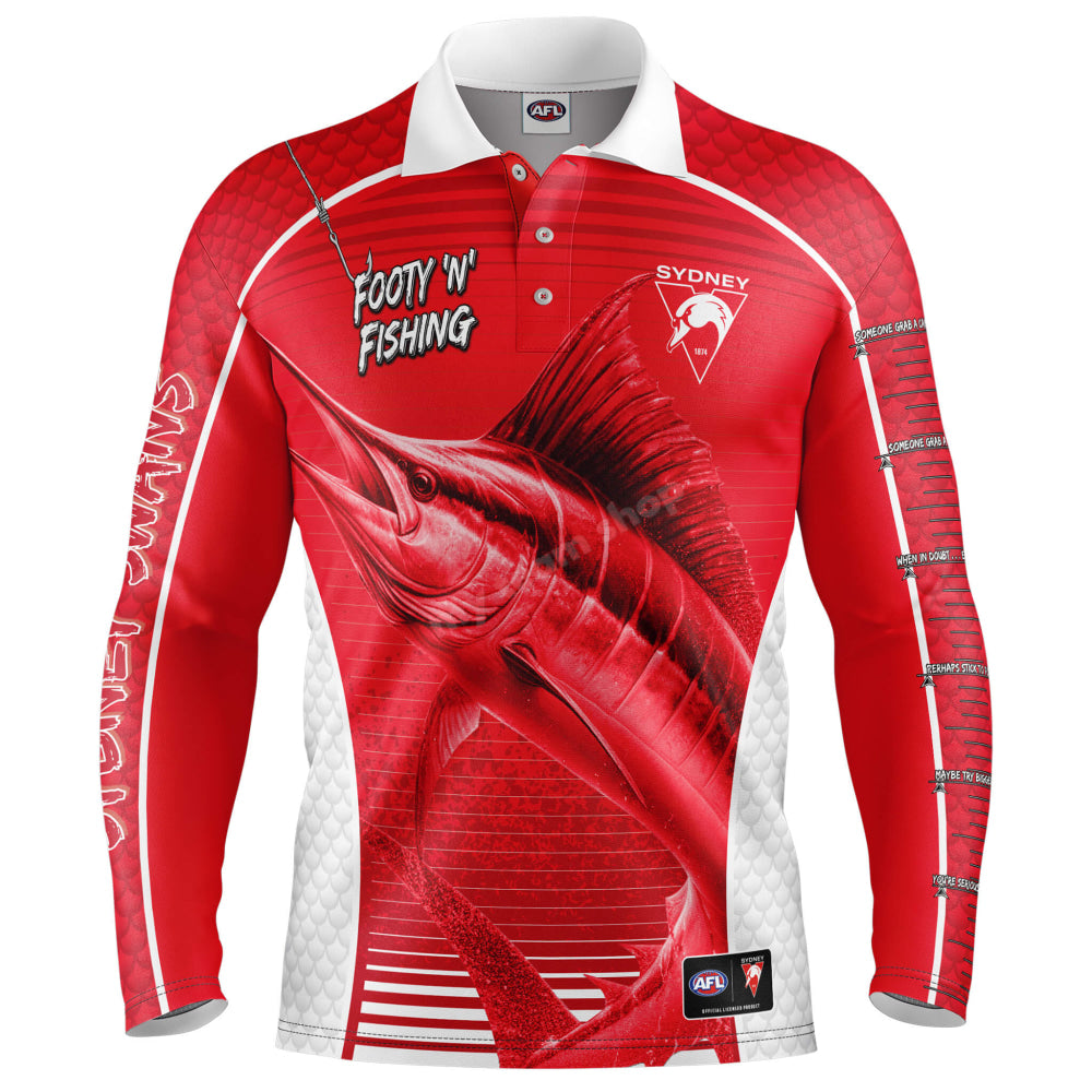 Sydney Swans Afl ’Marlin’ Fishing Shirt Nrl Fishing Shirt