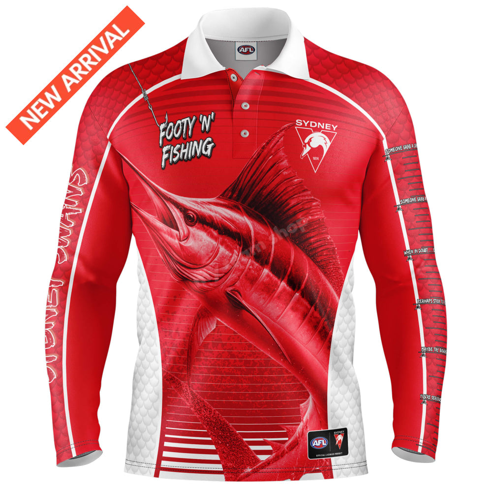 Sydney Swans Afl ’Marlin’ Fishing Shirt Nrl Fishing Shirt