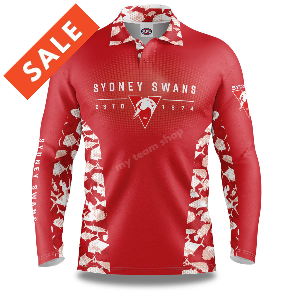 Sydney Swans Afl Reef Runner Fishing Shirt Shirts & Tops