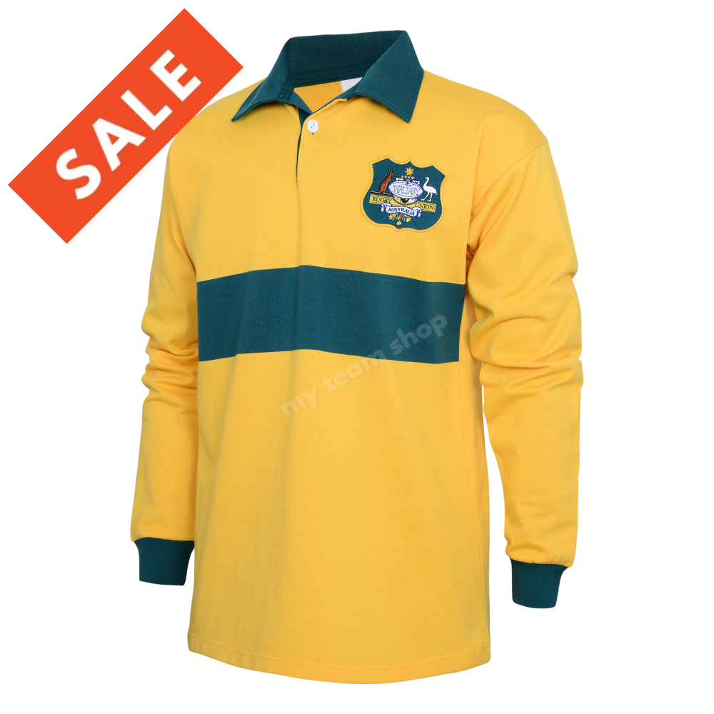 WALLABIES 1947 GOLD RUGBY RETRO JERSEY FRONT