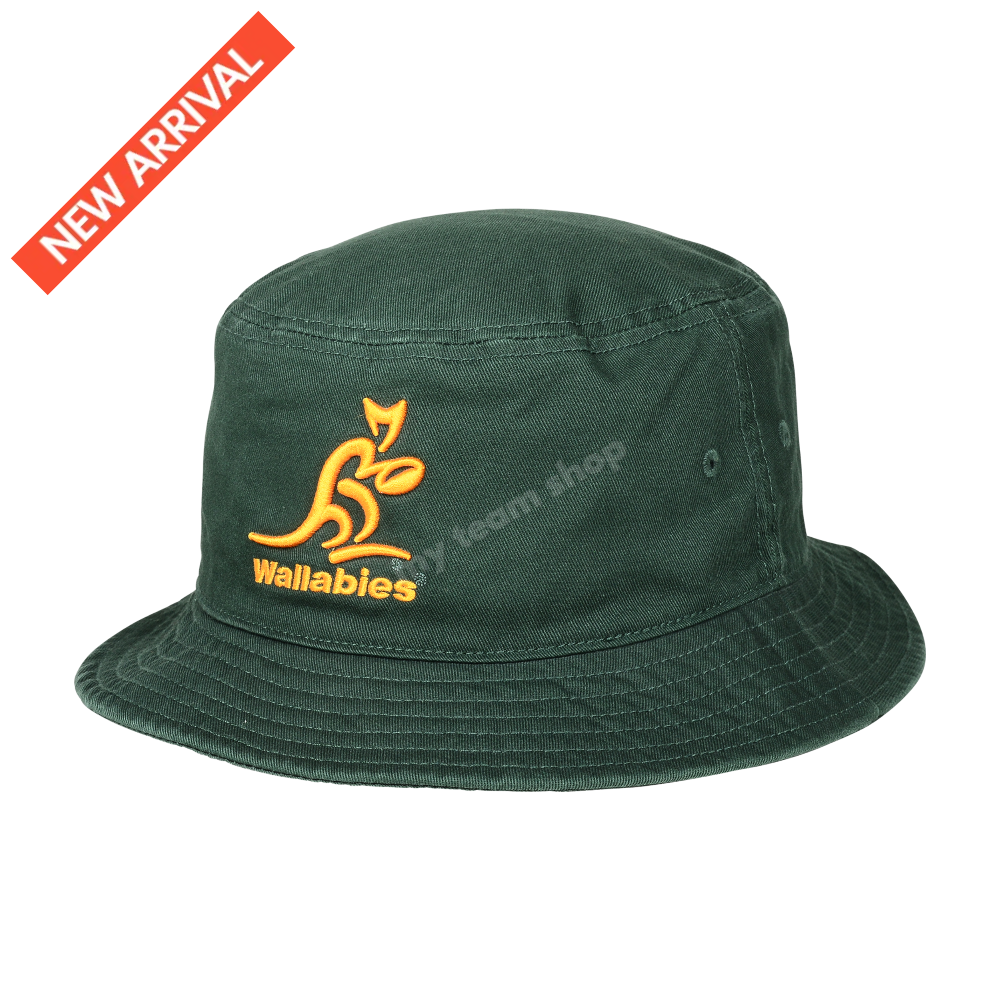 WALLABIES RUGBY GREEN TWILL BUCKET HAT Rugby Headwear