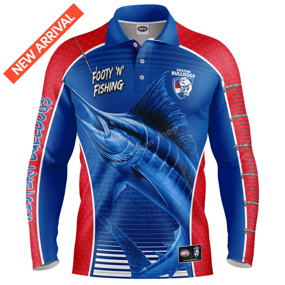 Western Bulldogs Afl ’Marlin’ Fishing Shirt Nrl Fishing Shirt