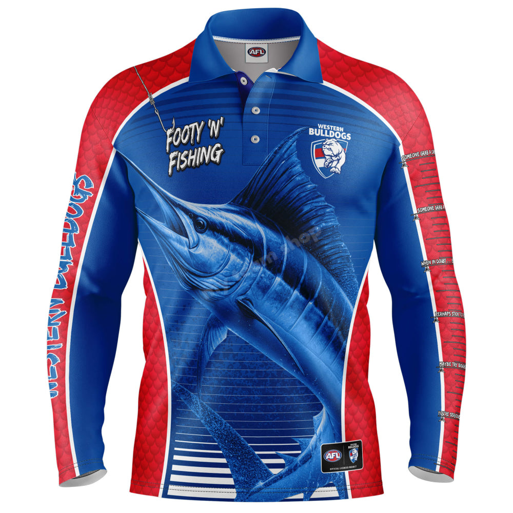 Western Bulldogs Afl ’Marlin’ Fishing Shirt Nrl Fishing Shirt