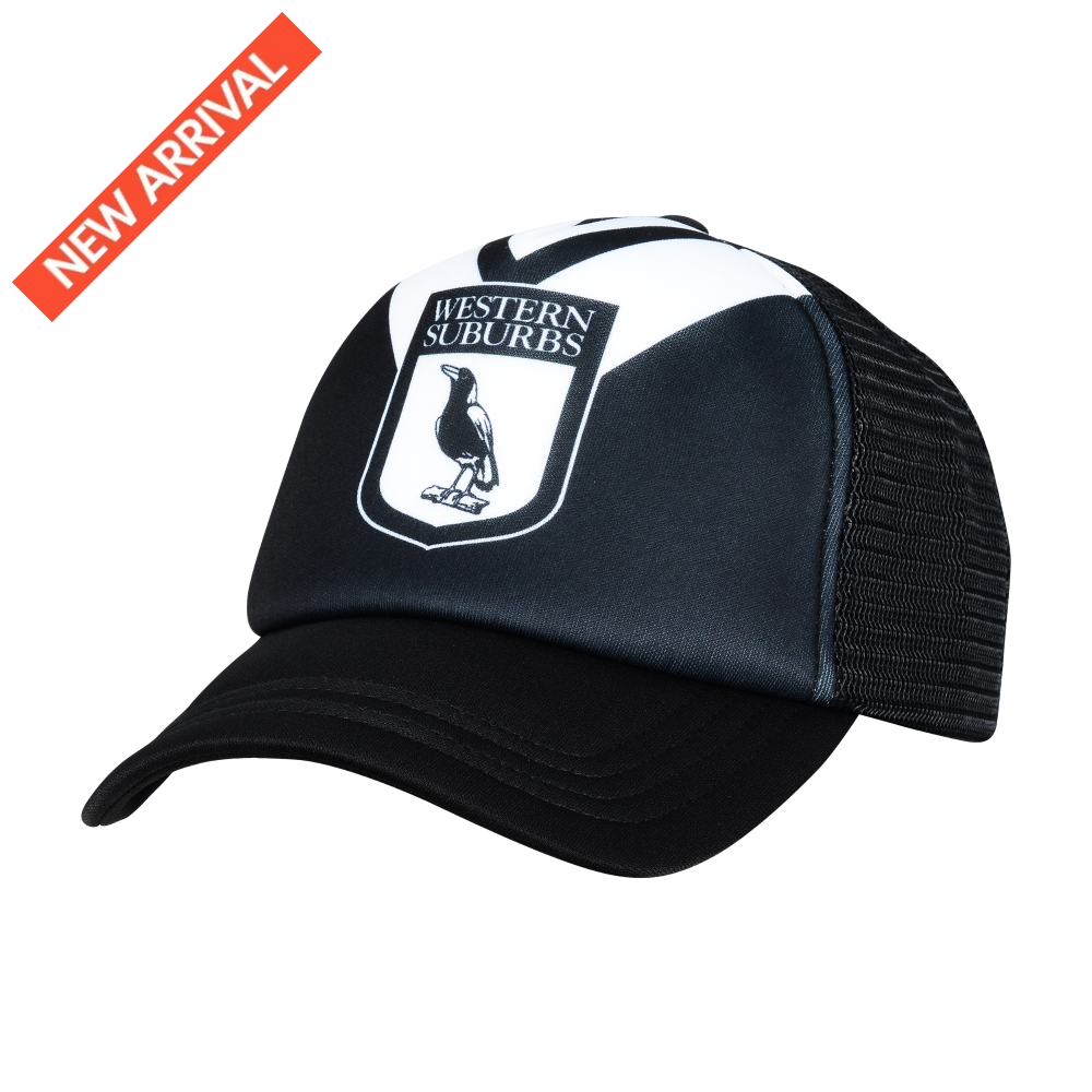 WESTERN SUBURBS MAGPIES NRL RETRO TRUCKER CAP NRL headwear