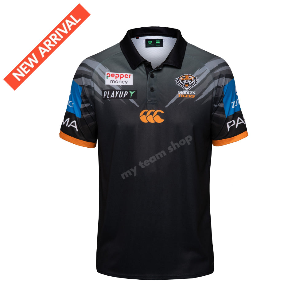 WESTS TIGERS 2026 CCC NRL BLACK MEDIA POLO