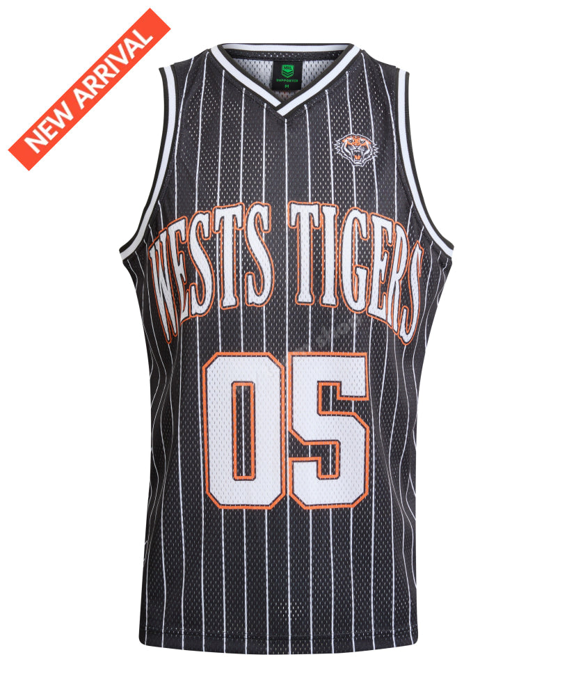 WESTS TIGERS NRL ADULT BASKETBALL SINGLET NRL Basketball Singlet