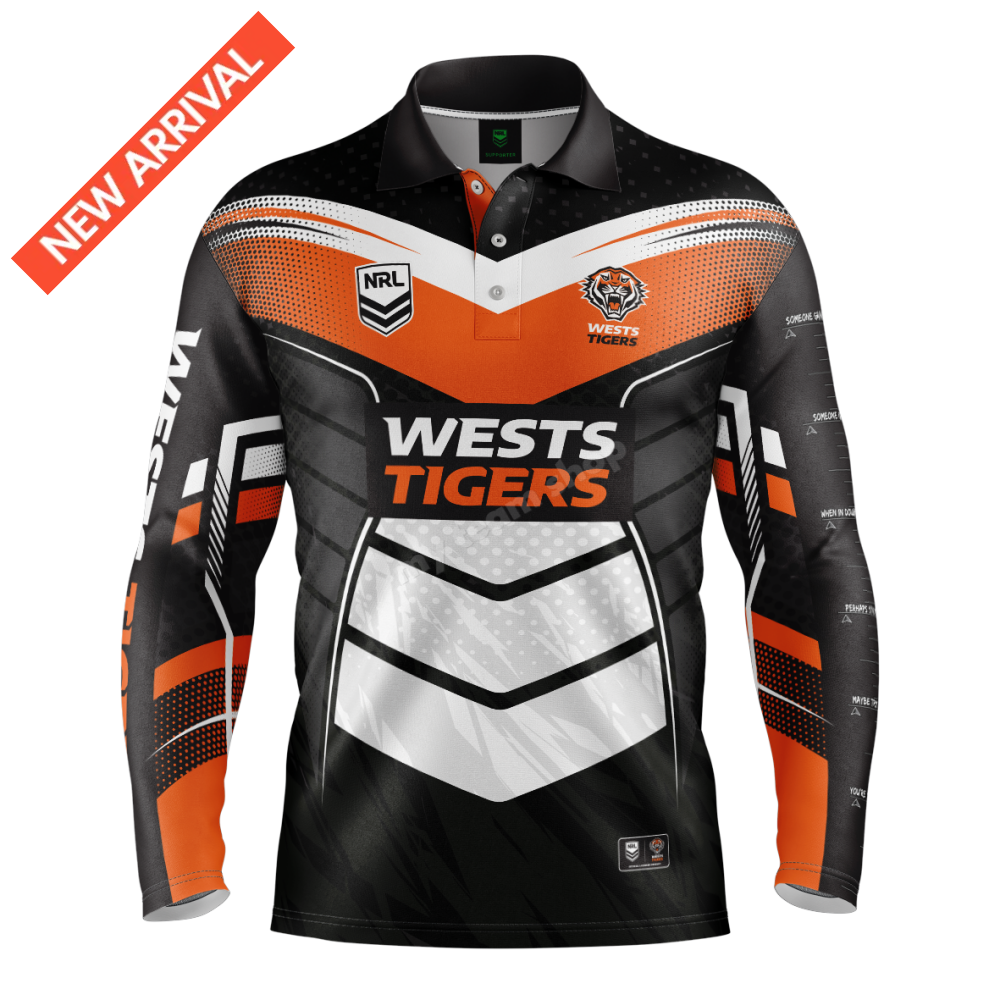 WESTS TIGERS NRL ’CYBER’ FISHING SHIRT NRL Fishing Shirt
