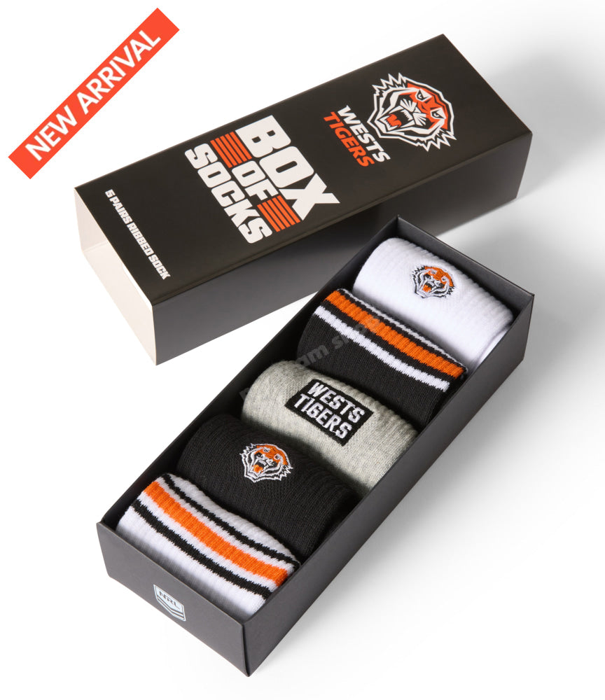 WESTS TIGERS NRL EVERYDAY BOX OF SOCKS NRL Everyday Socks