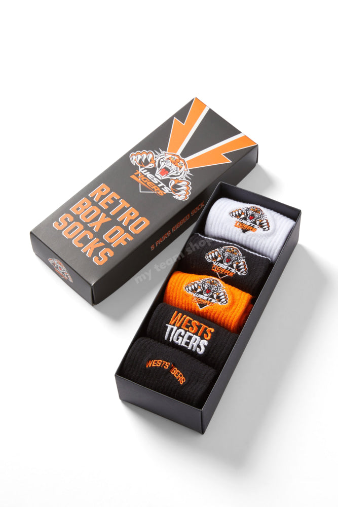 Wests Tigers Nrl Retro Box Of Socks Retro Socks