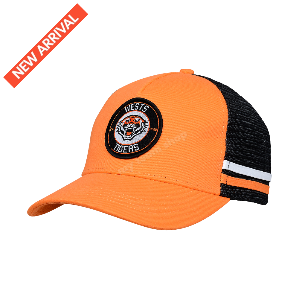 Wests Tigers Nrl Stripe Trucker Caps Headwear